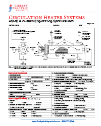 Circulation Heater Specification Data Sheet