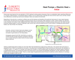 Heat Pump + Electric Heat = Value One Sheet