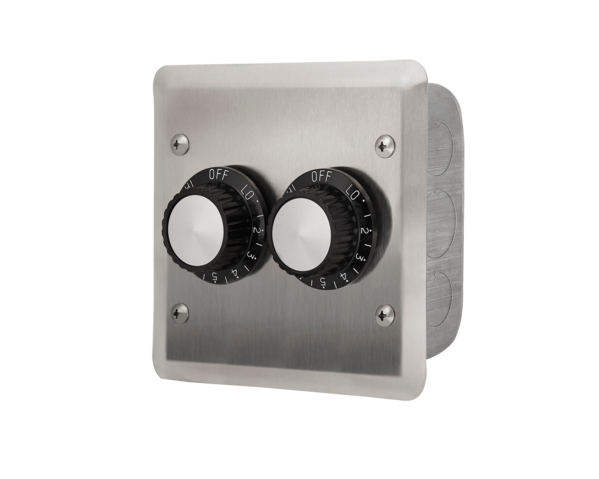 Infratech 14-4205 Dual Stainless Steel Wall Plate with Gang Box
