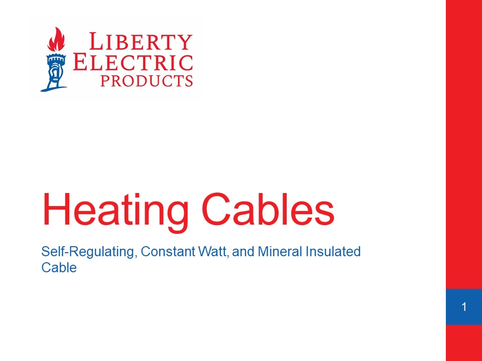 PDH Course - Electric Heating Cable Products Slide Deck