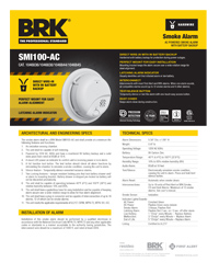 BRK SMI100-AC Spec Sheet