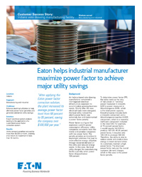 Eaton Power Factor Correction Wire Drawing Manufacturer Case Study
