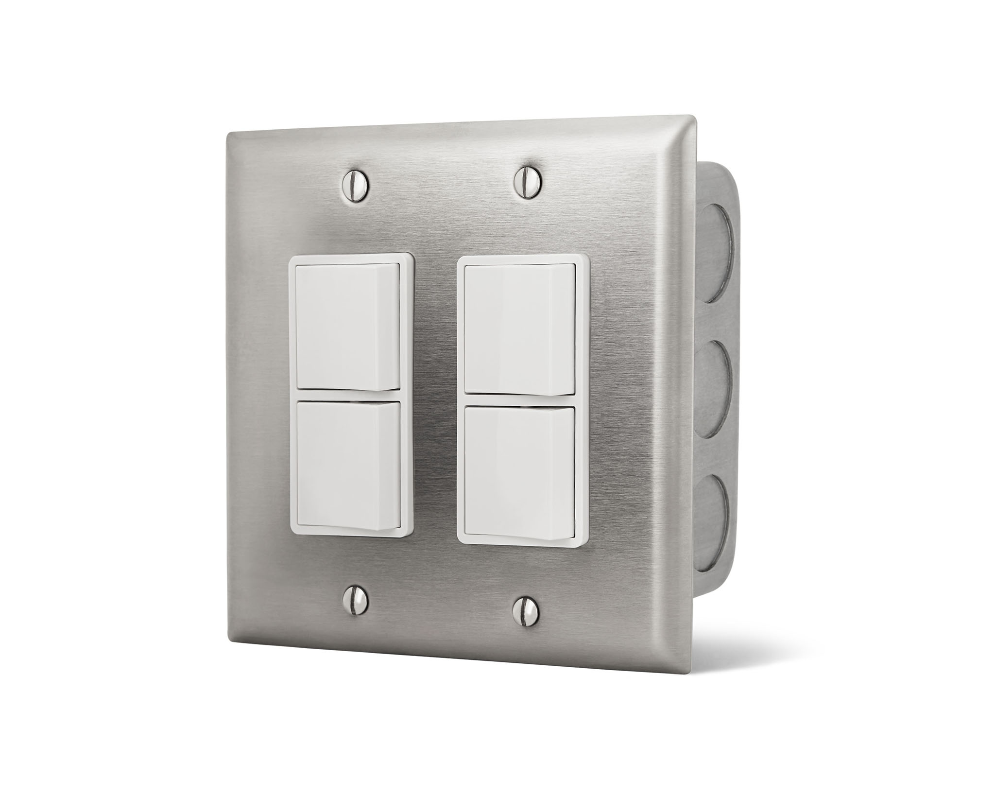 Infratech 14-4305 Dual Stainless Steel Wall Plate with Gang Box