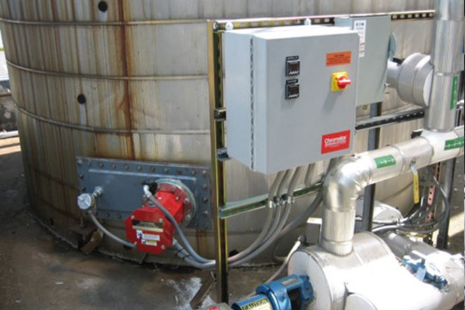 Electric Tank Heater installed with controls